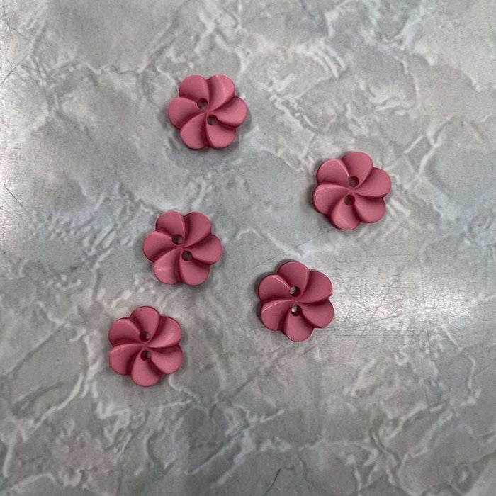 Buttons Flower Dark Pink (18mm)-Buttons & Snaps-Wild and Woolly Yarns