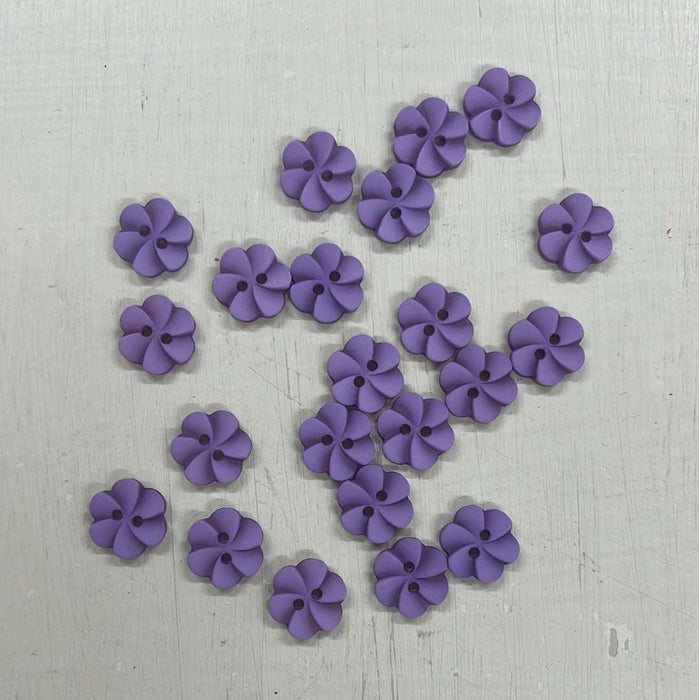 Flower Buttons - Purple (15mm)-Buttons & Snaps-Wild and Woolly Yarns