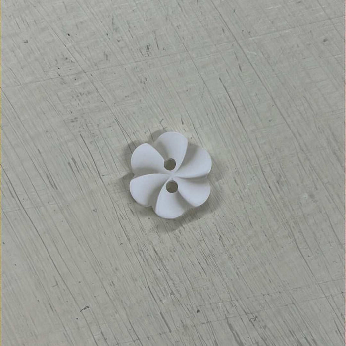 Flower Buttons - White (15mm)-Buttons & Snaps-Wild and Woolly Yarns