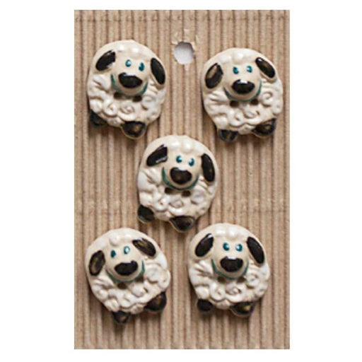 Handmade Buttons Sheep - Set of 5 (L432)-Buttons & Snaps-Wentworth Distributors-Wild & Woolly Yarns