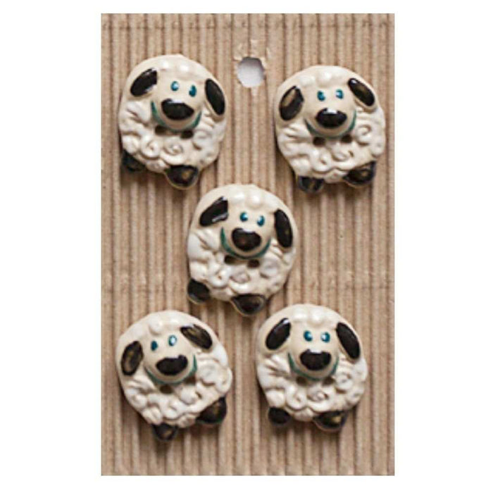 Handmade Buttons Sheep - Set of 5 (L432)-Buttons & Snaps-Wild and Woolly Yarns