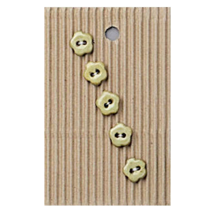 Handmade Buttons Small Cream Flowers - Set of 5 (L557)-Buttons & Snaps-Wild and Woolly Yarns