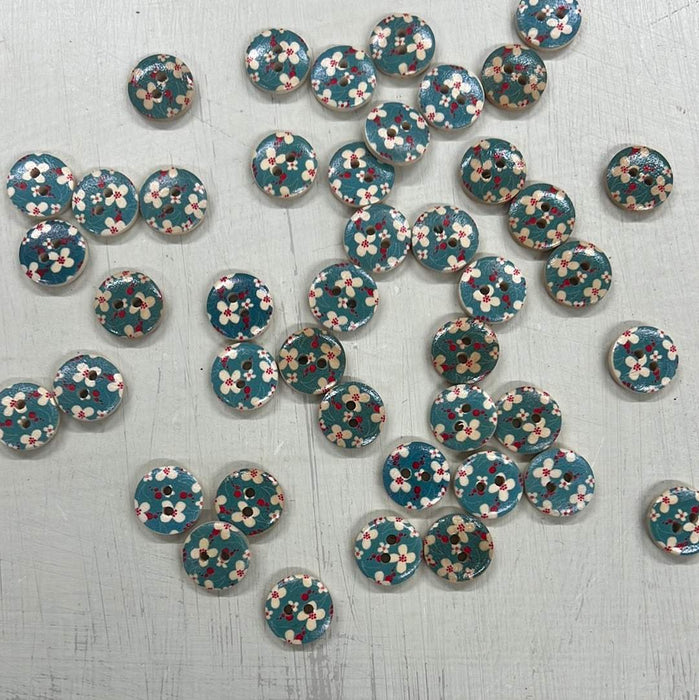 Wooden Buttons - Design 13 (15mm)-Buttons & Snaps-Wild & Woolly Yarns-Wild & Woolly Yarns