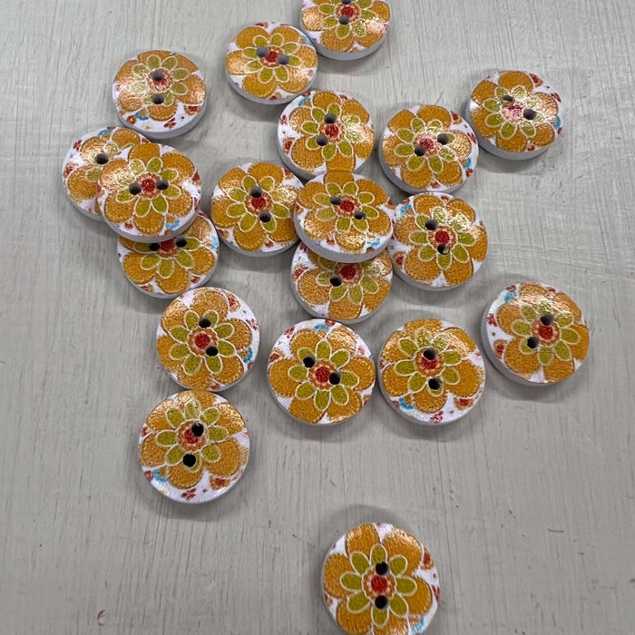 Wooden Buttons - Design 2 (15mm)-Buttons & Snaps-Wild & Woolly Yarns-Wild & Woolly Yarns