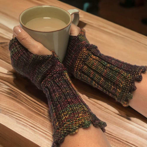 Joy Fingerless Gloves Knit Kit-Needlecraft Kits-Wild & Woolly Yarns-Geranium (6100)-Without Needles-Wild & Woolly Yarns