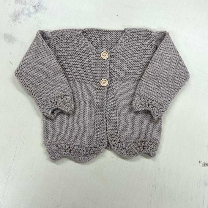 Millie Cardigan Knit Kit-Needlecraft Kits-Wild & Woolly Yarns-White (2000)-0-3 Months-Wild & Woolly Yarns