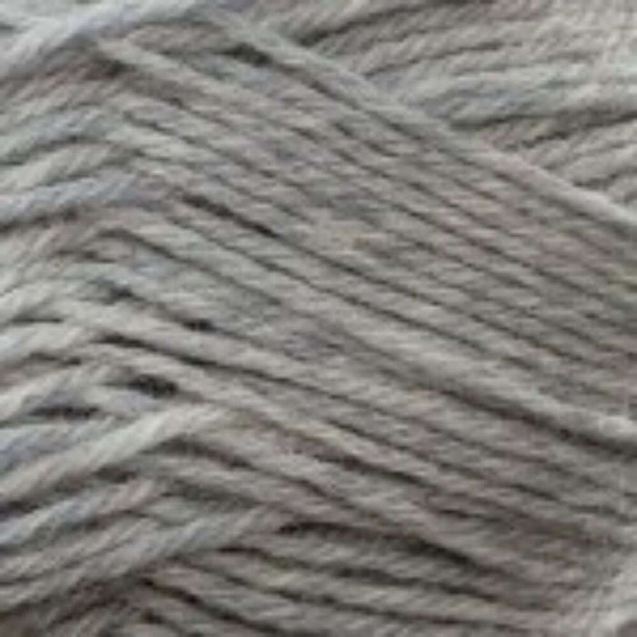 Close-up of New Zealand Merino 4ply yarn in grey for a textured baby jacket knitting kit.