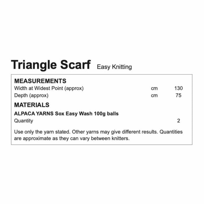 Alpaca Yarns Triangle Scarf Knitting Pattern (AP1312)-Needlecraft Patterns-Alpaca Yarns-Printed-Wild & Woolly Yarns
