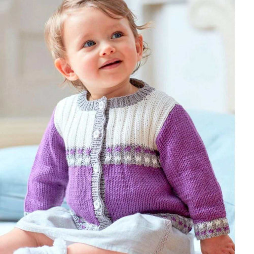 Baby Girls Striped Cardigan (6761)-Needlecraft Patterns-CraftCo-Wild & Woolly Yarns