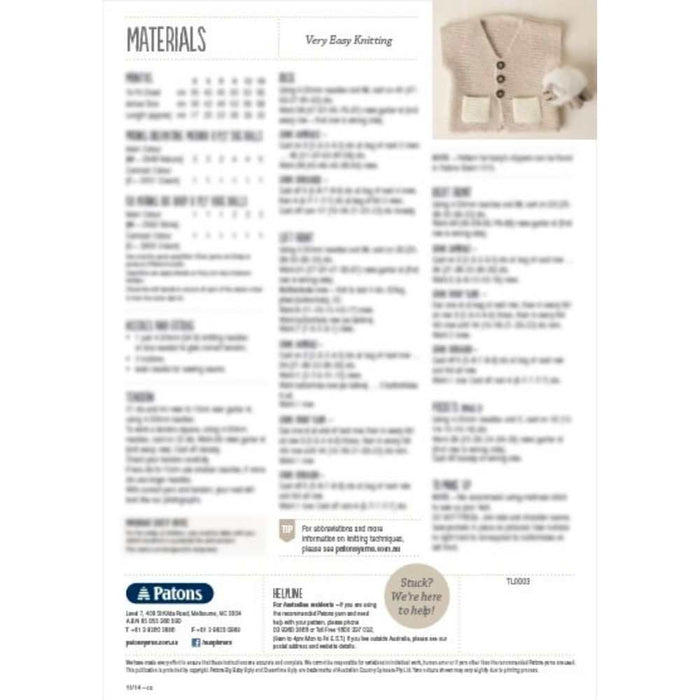 Baby's First Hand Knit Pattern (9001)-Needlecraft Patterns-The Australian Yarn Co-Wild & Woolly Yarns