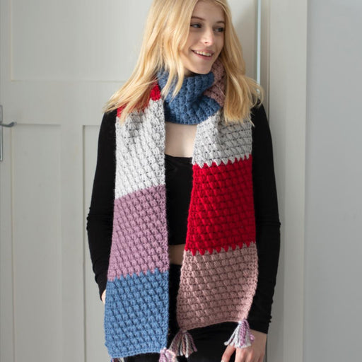Bobble Stitch Scarf Crochet Pattern (N1667)-Needlecraft Patterns-Wild and Woolly Yarns