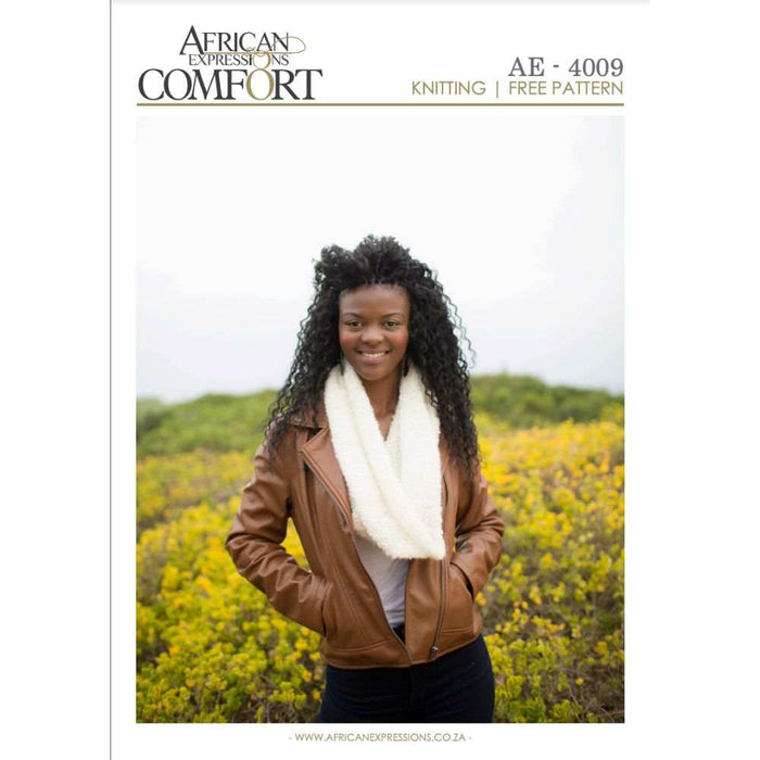 Boucle Cowl Knitting Pattern (AE - 4009)-Needlecraft Patterns-African Expressions-Wild & Woolly Yarns