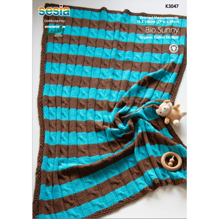 Cable Baby Blanket Knitting Pattern (K3047)-Needlecraft Patterns-Wentworth Distributors-Printed-Wild & Woolly Yarns