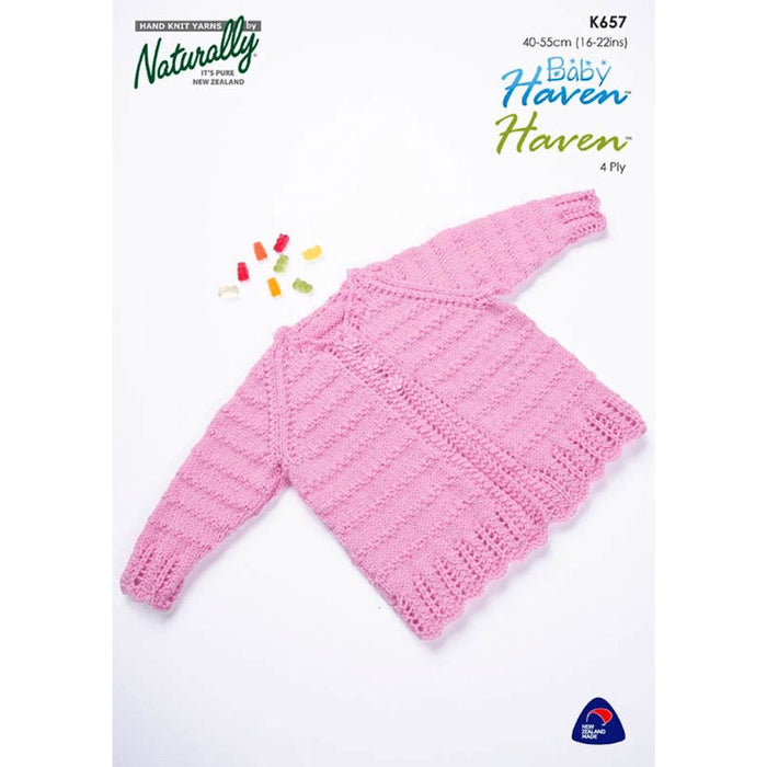 Cardy with Lace Edging Knitting Pattern (K657)-Pattern-Wild and Woolly Yarns
