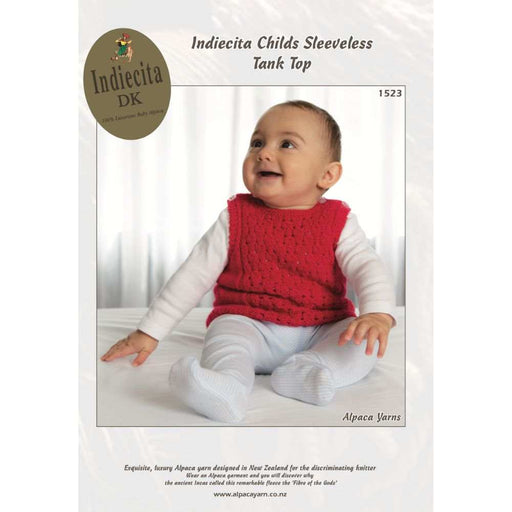 Childs Sleeveless Tank Top Knitting Pattern (AP1523)-Needlecraft Patterns-Alpaca Yarns-Printed-Wild & Woolly Yarns