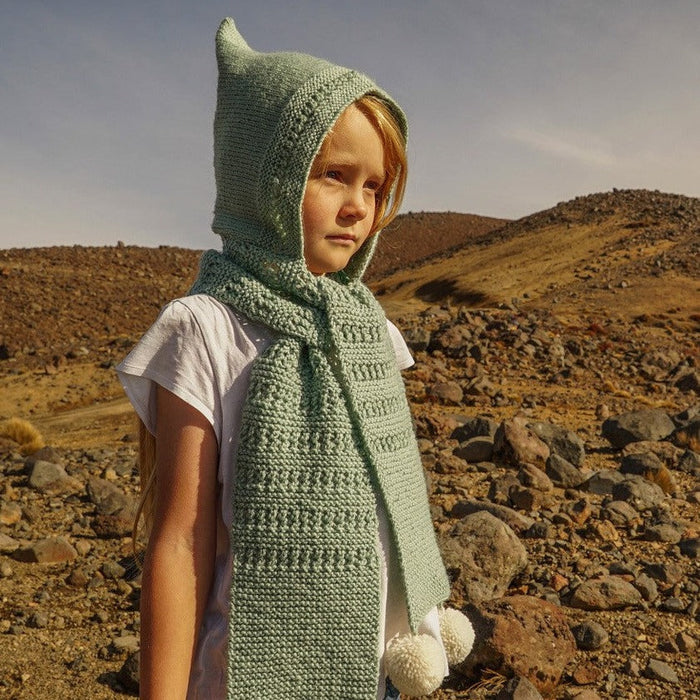 Chloe Hooded Scarf Knitting Pattern - 8Ply (LC32)-Needlecraft Patterns-Wild and Woolly Yarns