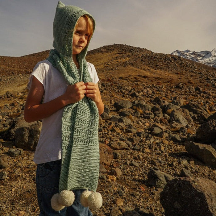 Chloe Hooded Scarf Knitting Pattern - 8Ply (LC32)-Needlecraft Patterns-Wild and Woolly Yarns