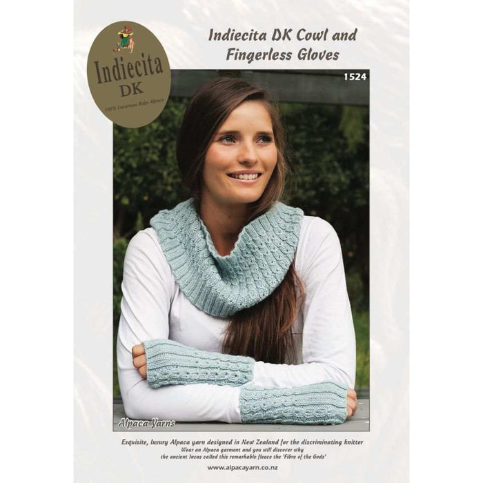 Cowl & Fingerless Gloves Knitting Pattern (AP1524)-Needlecraft Patterns-Alpaca Yarns-Printed-Wild & Woolly Yarns
