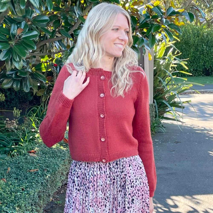 Cropped Cardigan Knitting Pattern (CRU2207) 8Ply-Needlecraft Patterns-Crucci-Printed-Wild & Woolly Yarns