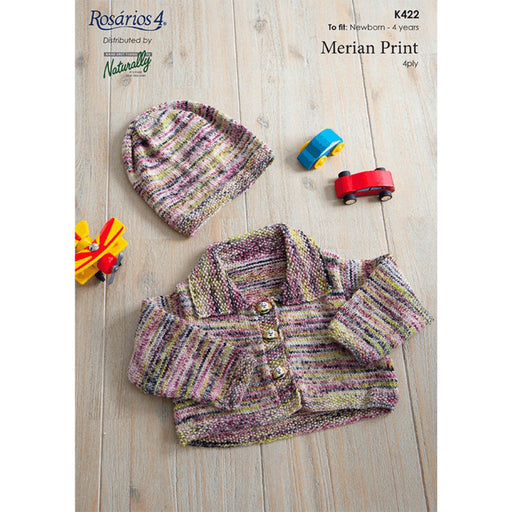 Cropped Jacket & Hat Knitting Pattern (K422)-Needlecraft Patterns-Wentworth Distributors-Printed-Wild & Woolly Yarns