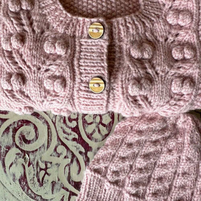 Dahlia Cardi and Hat Knitting Pattern - 8Ply (BC117)-Needlecraft Patterns-Lisa F Design-Wild & Woolly Yarns