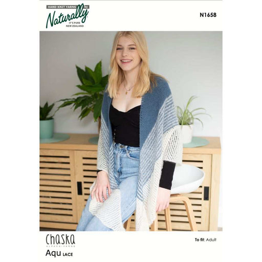 Easy Heart Shaped Shawl Knitting Pattern (N1658)-Needlecraft Patterns-Wentworth Distributors-Printed-Wild & Woolly Yarns
