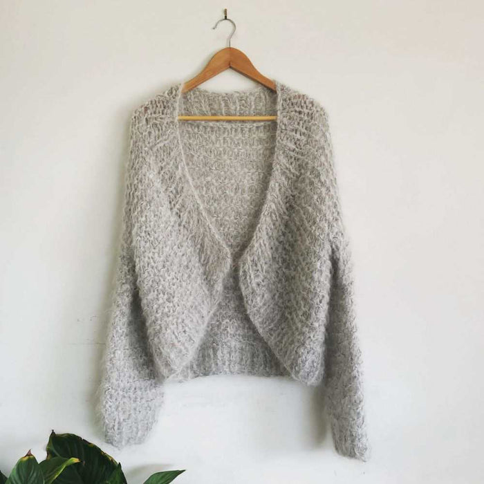 Easy Mohair Jacket Knitting Pattern (105)-Pattern-Wild and Woolly Yarns