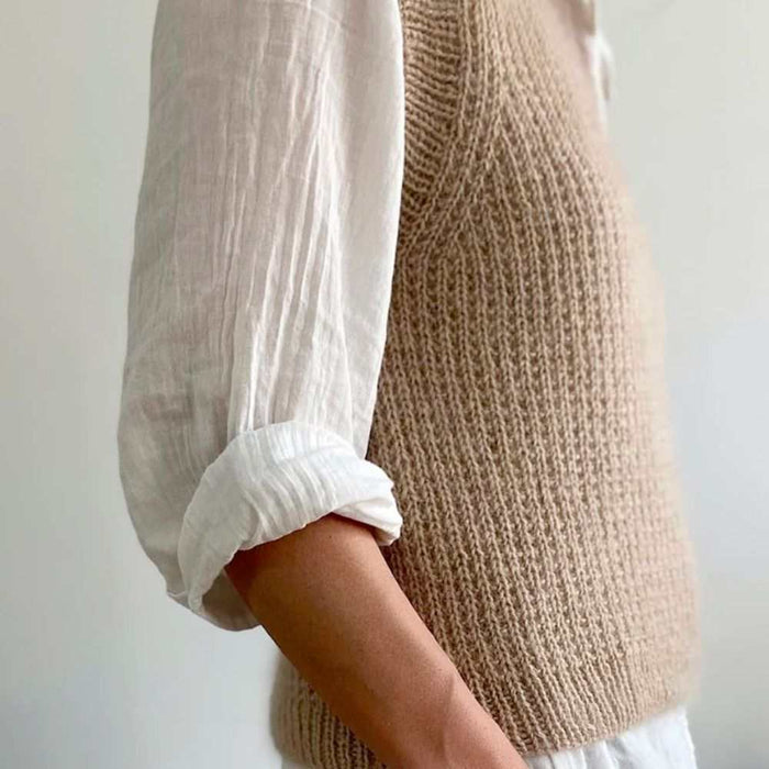 Friday Slipover V-Neck Knitting Pattern - PetiteKnit-Needlecraft Patterns-PetiteKnit-Wild & Woolly Yarns