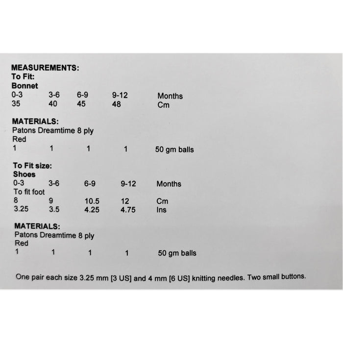 Gloria Bonnet & Shoes Knitting Pattern - 8Ply (BC43)-Pattern-Wild and Woolly Yarns