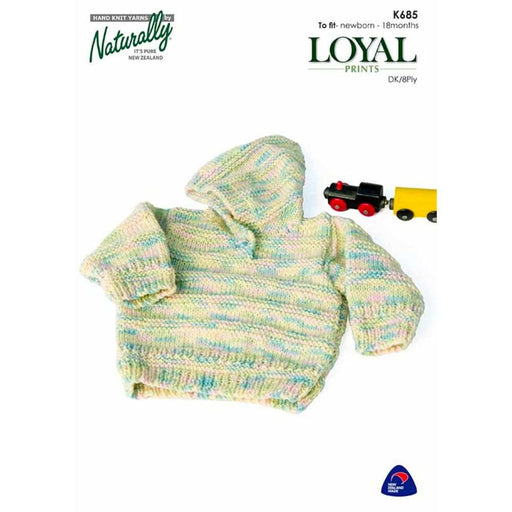 Hooded Sweater Knitting Pattern (K685)-Needlecraft Patterns-Wentworth Distributors-Wild & Woolly Yarns