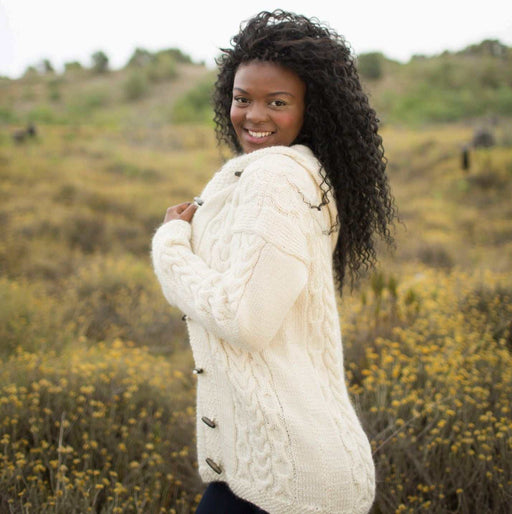 Knitted Jacket with Irish Moss and Cable Patterns Knitting Pattern (AE - 10006)-Needlecraft Patterns-African Expressions-Wild & Woolly Yarns