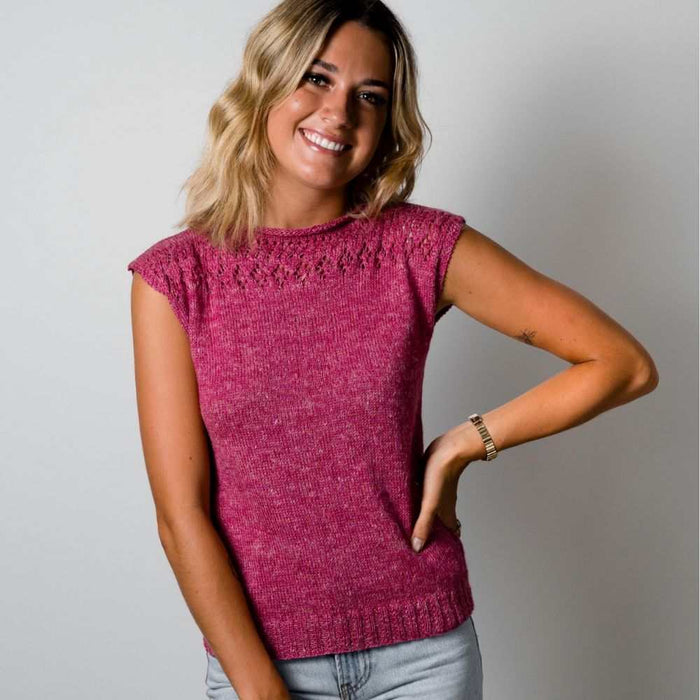 Lace Yoke Top Knitting Pattern (AP2017)-Pattern-Wild and Woolly Yarns