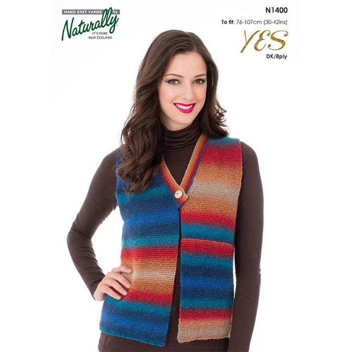 Ladies Garter Stitch Vest Knitting Pattern (N1400)***-Needlecraft Patterns-Wentworth Distributors-Printed-Wild & Woolly Yarns