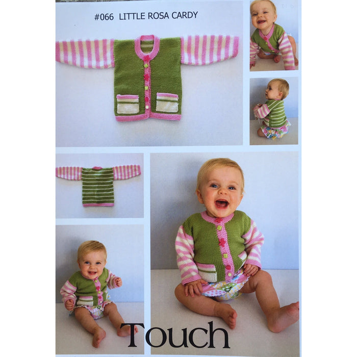 Little Rosa Cardigan Knitting Pattern #066-Needlecraft Patterns-Touch Yarns-Wild & Woolly Yarns