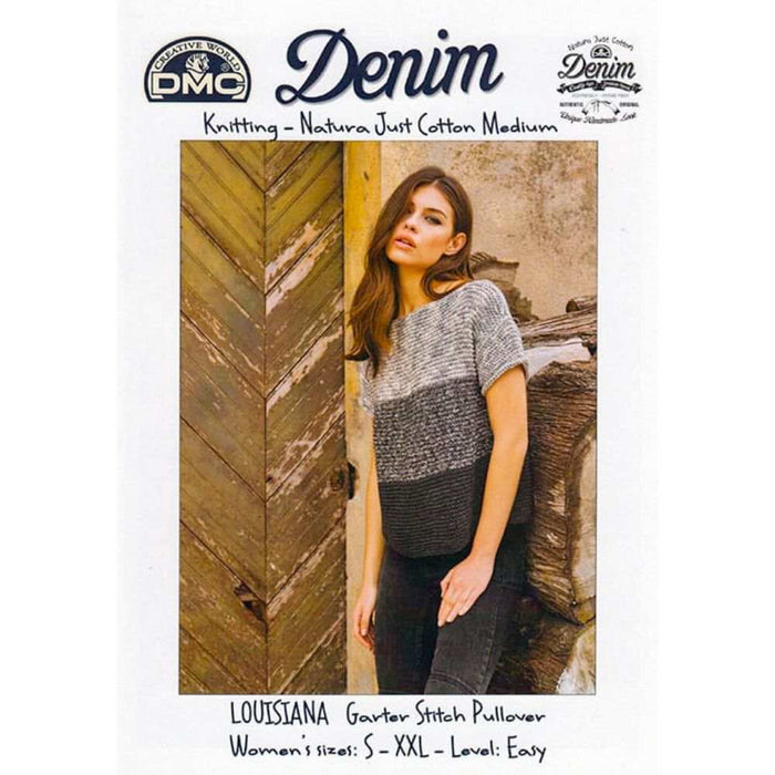 Louisiana Garter Stitch Pullover (DMF15443L)-Needlecraft Patterns-CraftCo-Wild & Woolly Yarns