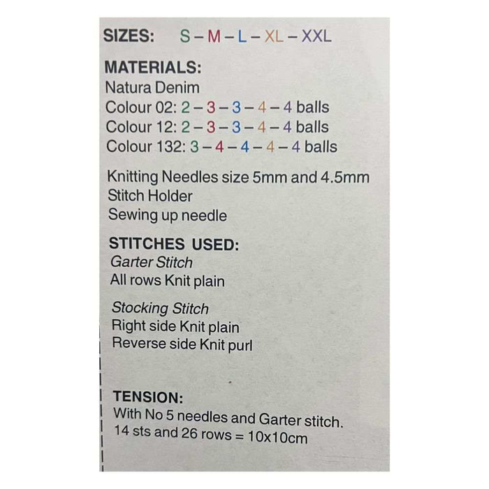 Louisiana Garter Stitch Pullover (DMF15443L)-Needlecraft Patterns-CraftCo-Wild & Woolly Yarns
