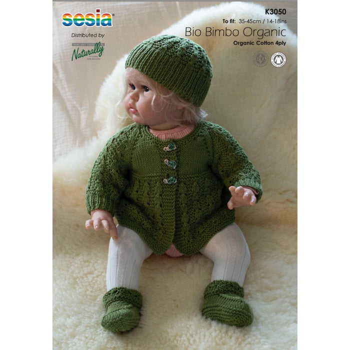 Matinee Jacket, Hat & Booties Knitting Pattern (K3050)-Needlecraft Patterns-Wentworth Distributors-Printed-Wild & Woolly Yarns