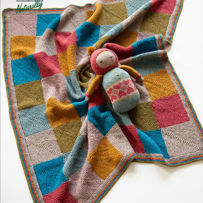 Mitred Square Pram Coverlet & Snuggle Doll Knitting Pattern (K3057)
