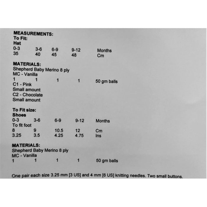 Molly May Beret and Shoes Knitting Pattern - 8Ply (BC26)-Pattern-Wild and Woolly Yarns