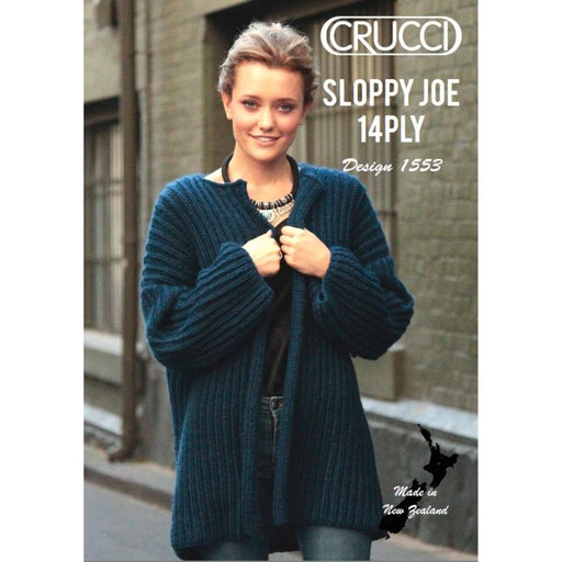 Oversized Cardigan Knitting Pattern (CRU1553)-Needlecraft Patterns-Crucci-Wild & Woolly Yarns