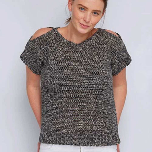 Peakaboo Pullover Crochet Pattern (DMF15455L)-Needlecraft Patterns-CraftCo-Wild & Woolly Yarns