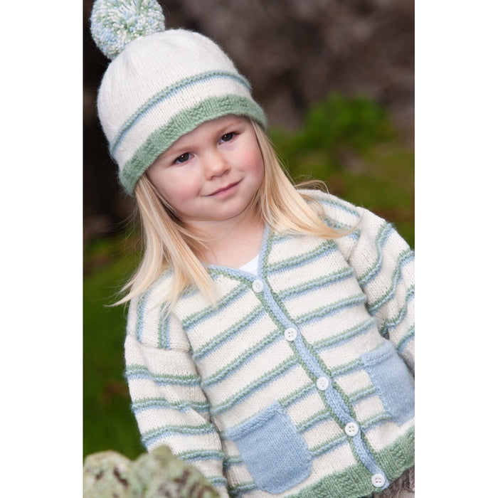 Peppermint Cream Cardigan & Hat Knitting Pattern - 8 Ply (LF02)-Pattern-Wild and Woolly Yarns