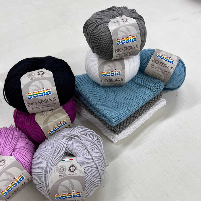 Pure and Simple Organic Face Cloths - Pattern-Needlecraft Patterns-Wild & Woolly Yarns-Printed-Wild & Woolly Yarns