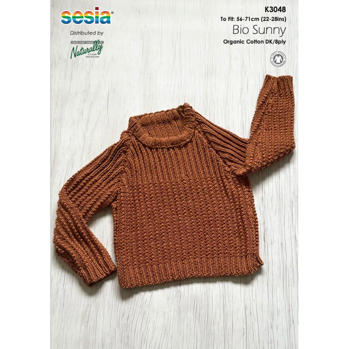 Raglan Sweater Knitting Pattern (K3048)-Needlecraft Patterns-Wentworth Distributors-Printed-Wild & Woolly Yarns