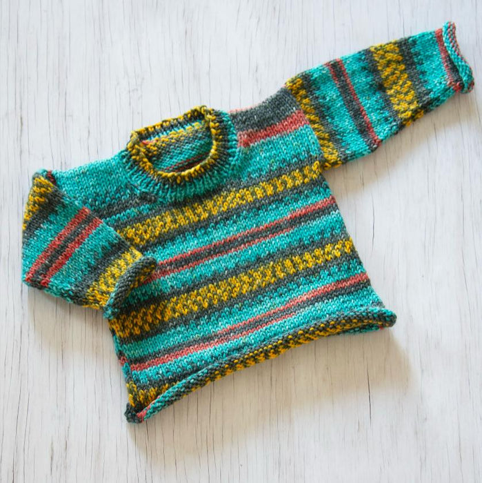 Rolled Edges Sweater Knitting Pattern (K3023)