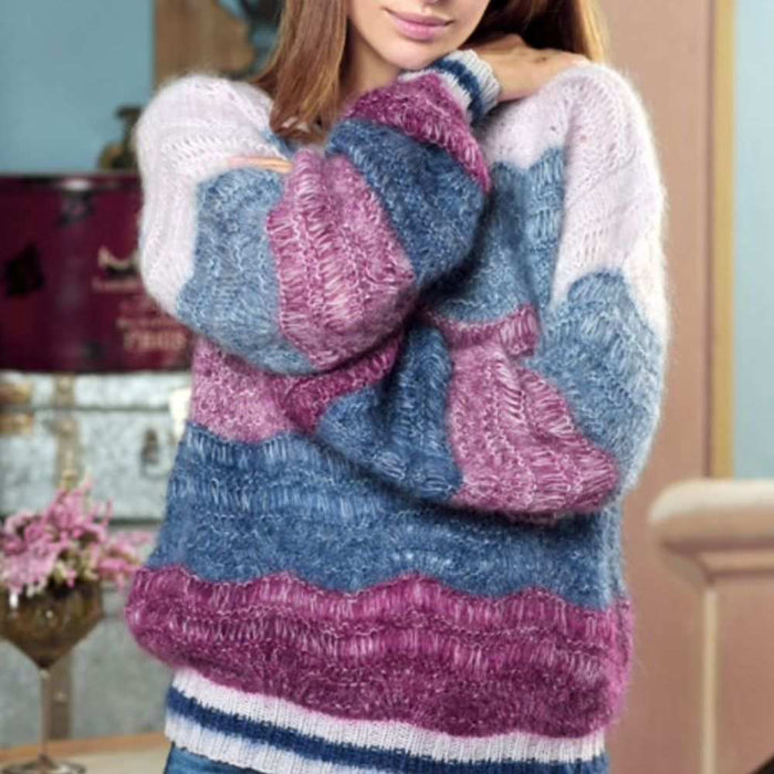 Shades Of Mohair Sweater Knitting Pattern-Pattern-Wild and Woolly Yarns