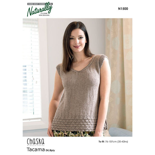 Side Split V-Neck Top Knitting Pattern (N1500)-Pattern-Wild and Woolly Yarns