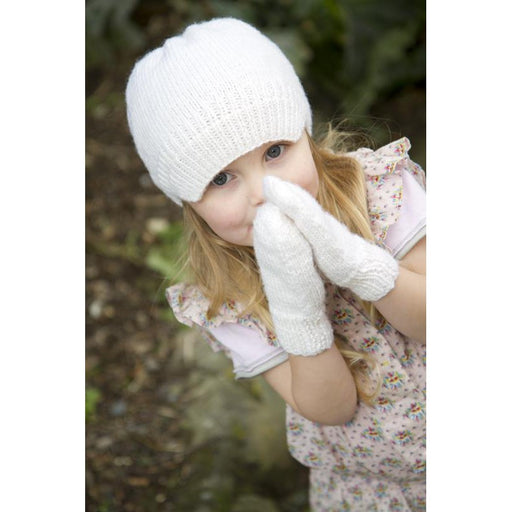 Snow White Hat & Mittens Knitting Pattern - 8Ply (LC09)-Pattern-Wild and Woolly Yarns