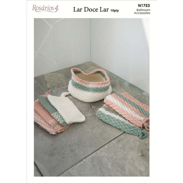 Knitting pattern for storage tub, hand towel, face washers in 10ply yarn.