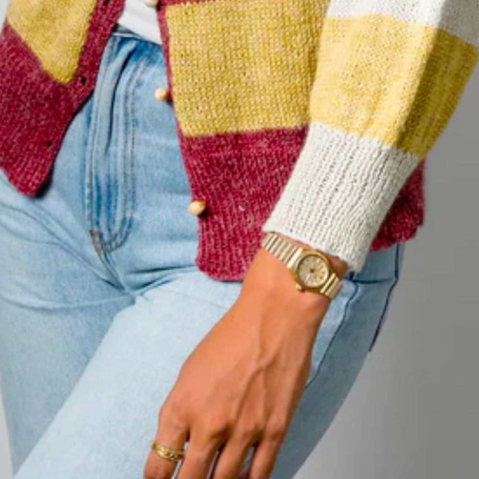 Stripe Cardigan Knitting Pattern (AP2014)-Needlecraft Patterns-Alpaca Yarns-Printed-Wild & Woolly Yarns